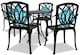 image 1 of Centurion Supports POSITANO Luxurious Garden and Patio Table and 4 Large Chairs with Armrests Cast Aluminium Bistro Set - Black