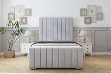 Sloomy California Silver Naples Bed Frame With 50" Upholstered Headboard 5' King