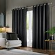 image 2 of Paoletti Corinthian Velvet Room Darkening Black Eyelet Curtains (W)229cm x (D)137cm cm | Multi