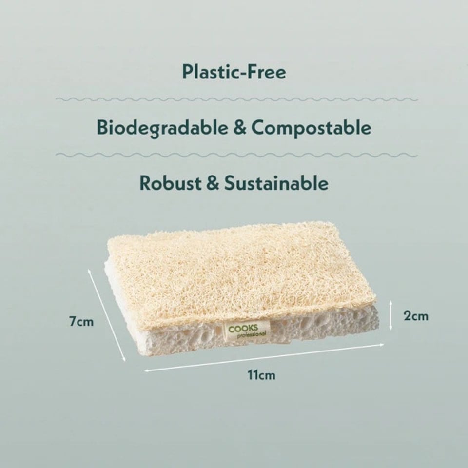 image 1 of Cooks Professional Eco Sponge Scourers | 100% Compostable and Biodegradable | 6 Pack