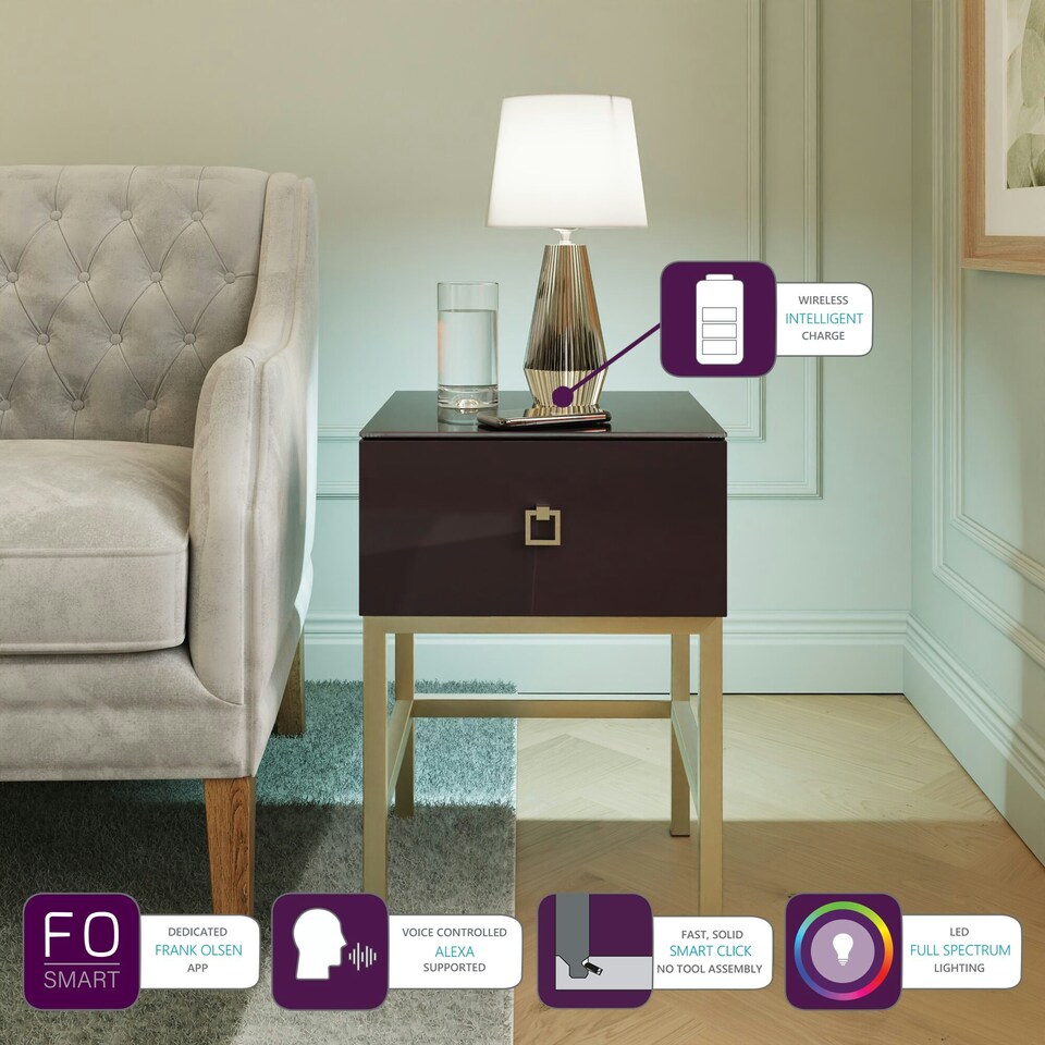 image 1 of Frank Olsen Lyra Lamp/side table Purple | Purple