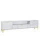 image 4 of TV Unit 200cm White High Gloss Doors with Gold Legs and Drawer White