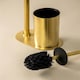 image 4 of Cosmic Toilet Brush Paper Holder Round with Durable Metal for Bathroom, Gold