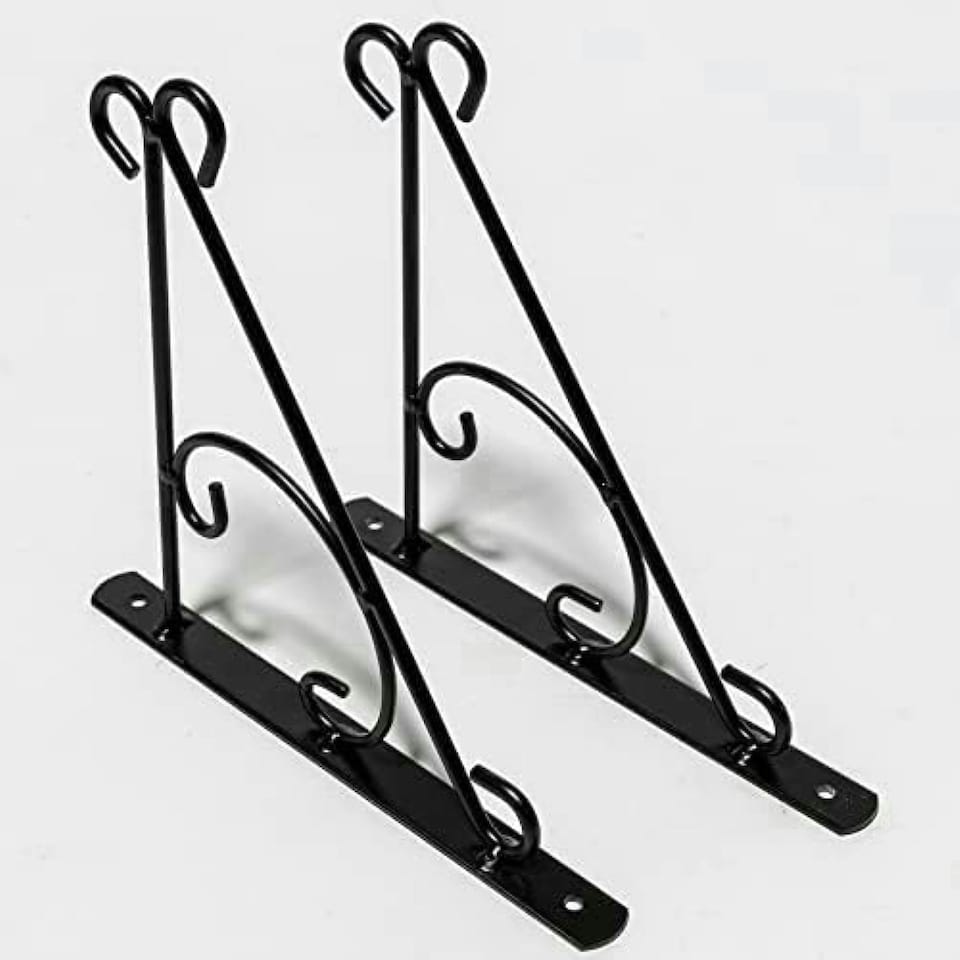 image 1 of Primrose Curved Design Hanging Basket Bracket Hook for Outdoor Wall 25cm