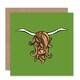 image 1 of Highland Bull Horns Cool Cow Scottish Scotland Card