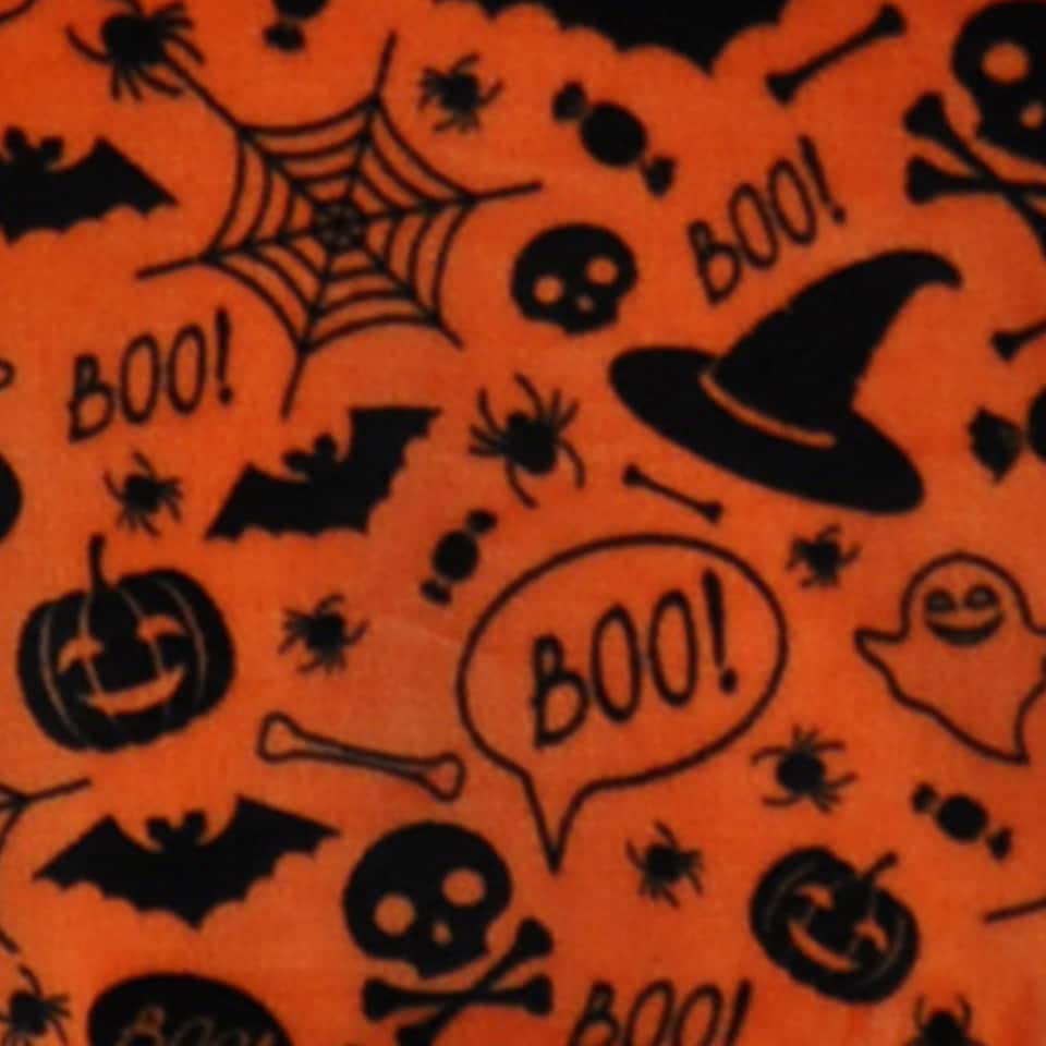 image 1 of Bedlam Boo Halloween Throw Orange