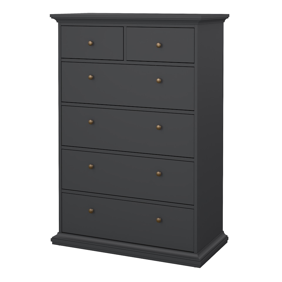 image 1 of Paris Chest of 6 Drawers in Matt Grey