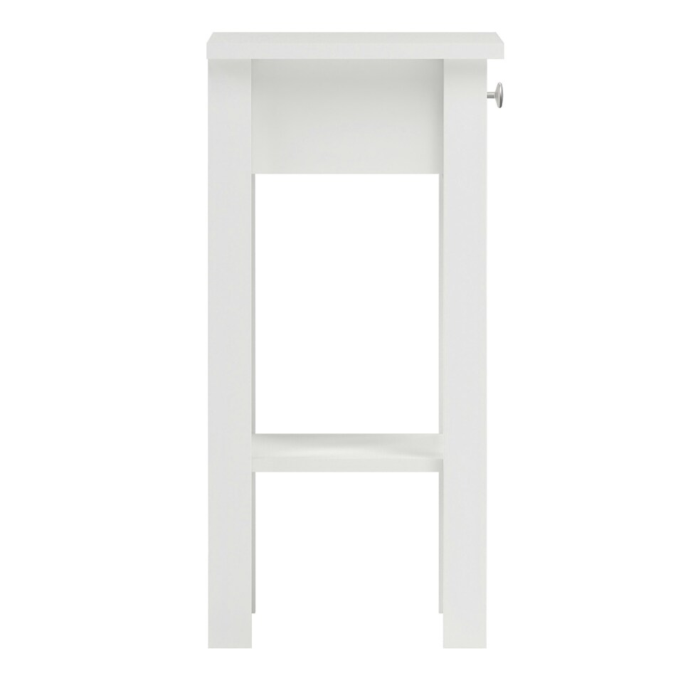 image 1 of Madrid Bedside Table with 1 Drawer in White