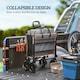 image 4 of Outsunny 160L Folding Trolley Cart w/ Adjustable Handle, Grey and Orange