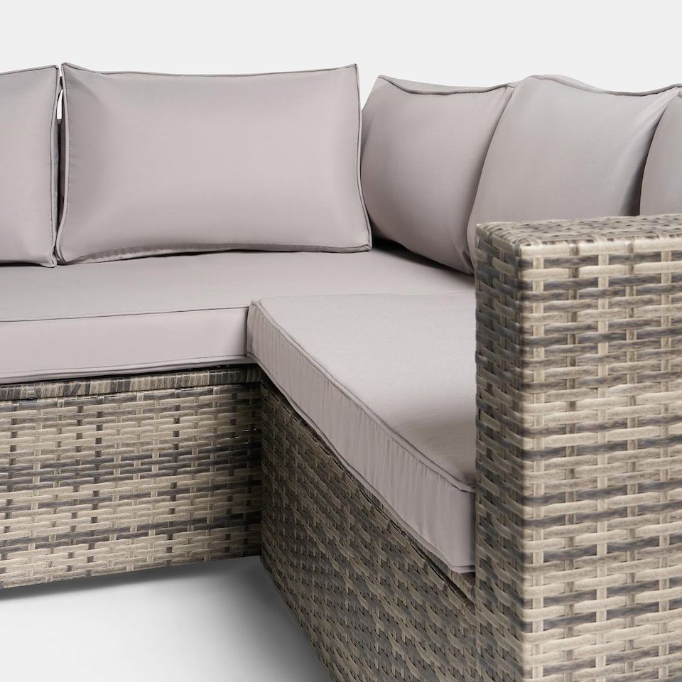 image 1 of OHS Tuscany 5 Seater Rattan Garden Sofa Set Patio Table L Shape Settee | Grey