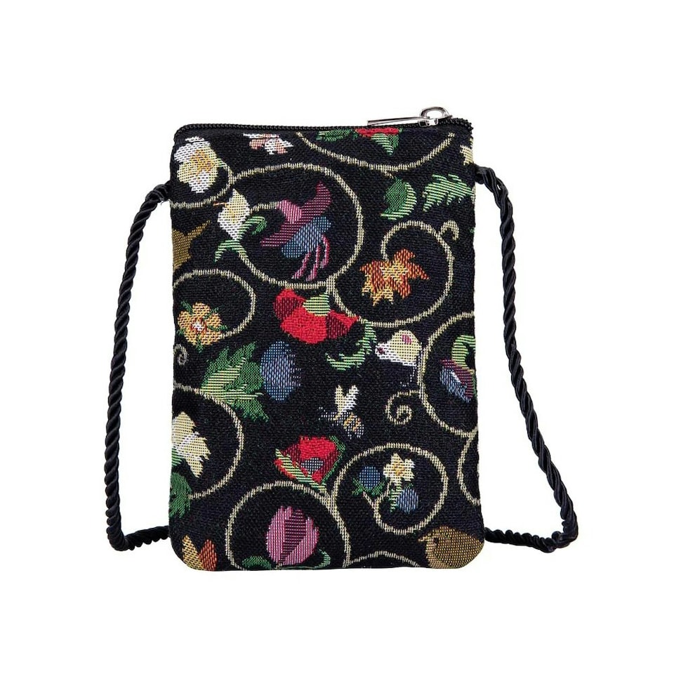 image 1 of Signare Tapestry Smart Phone Crossbody Bag Black