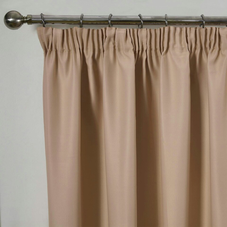 image 1 of OHS Pencil Pleat Thermal Insulated Blackout Curtains, 66x90" - Beige