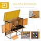 image 3 of PawHut Guinea Pig Hutch, Elevated Pet House w/ Tray & Ramp, Yellow