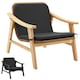 image 9 of Rattan Garden Chair Outdoor Furniture Chairs Varnished Wooden Frame Lounge Arm Chair | Cream | nature | One Size | 1