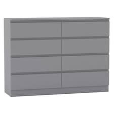 Minimalist Chest of 8 Drawers - 88.3x120x35cm | Grey | Grey & Grey | 1