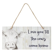 English Tableware Company Fieldview Farm Wooden Wall Plaque Cow