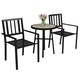 image 1 of Outsunny 3 Piece Patio Bistro Set with Plastic Top, 2 Stackable Chairs, Grey | Multi | One Size | 1