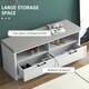 image 4 of HOMCOM Shoe Bench with Removable Cushion, Open Compartments White