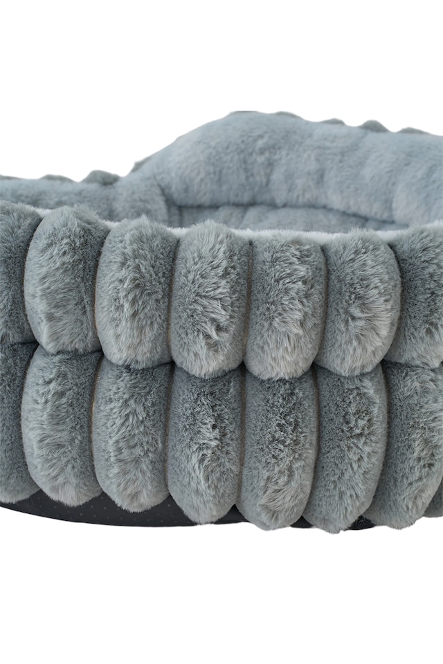 image 1 of Living and Home Pet Bolster Bed for Cat and Dog | Grey | S