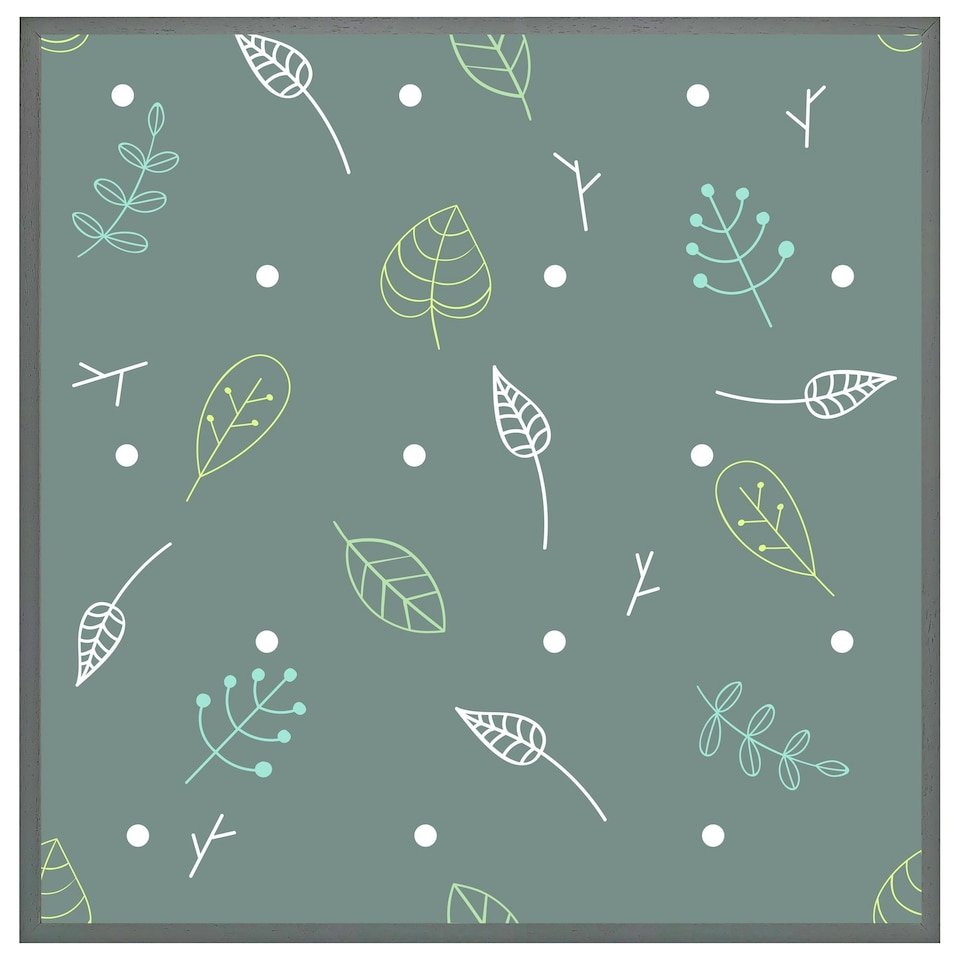 image 1 of Hand drawn leaves (Picutre Frame) Black | L
