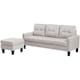 image 5 of Portofino 3 Seater Corner Sofa, Chaise Lounge Furniture with Reversible Ottoman Footstool or Chaise Cream | Sandy Grey