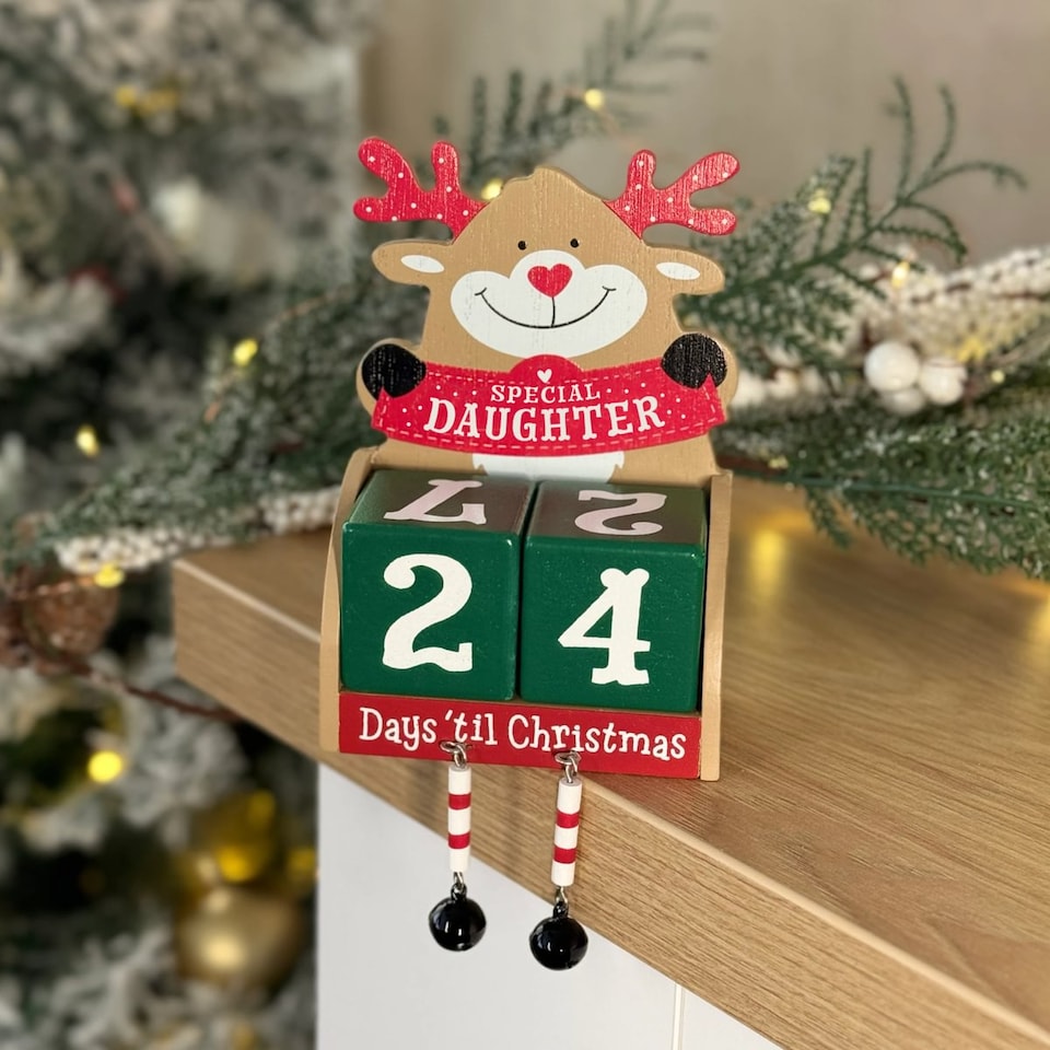 image 1 of Pre-personalised Wood Advent Block - Over 80 Titles - Special Daughter