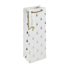 Gold Embossed Christmas Tree Bottle Gift Bag