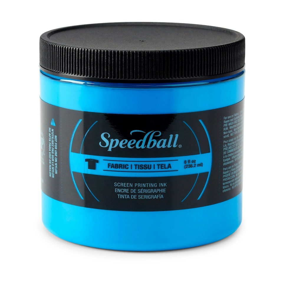 Speedball Fluorescent Screen Printing Ink, Fluorescent Blue, 8oz