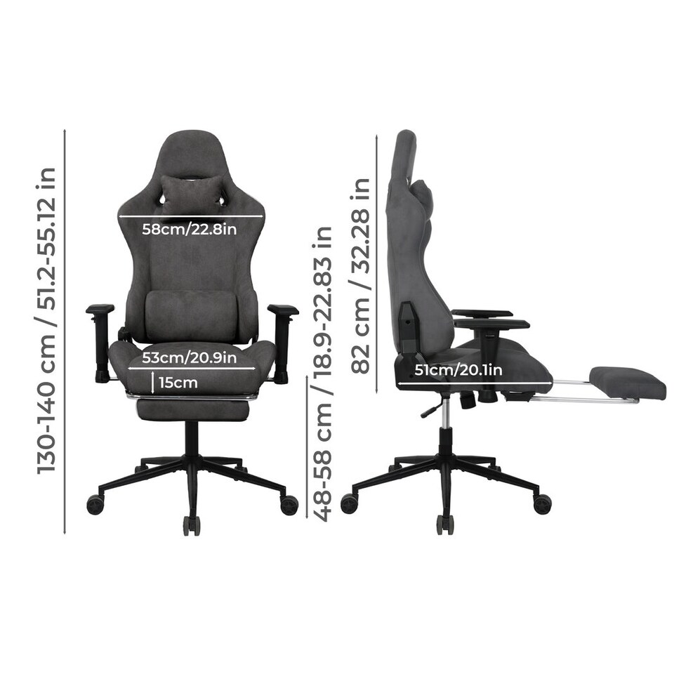 image 1 of Levede Ergonomic Office Chair Reclining Executive Chair Spring Foam Cushion | Grey | Grey