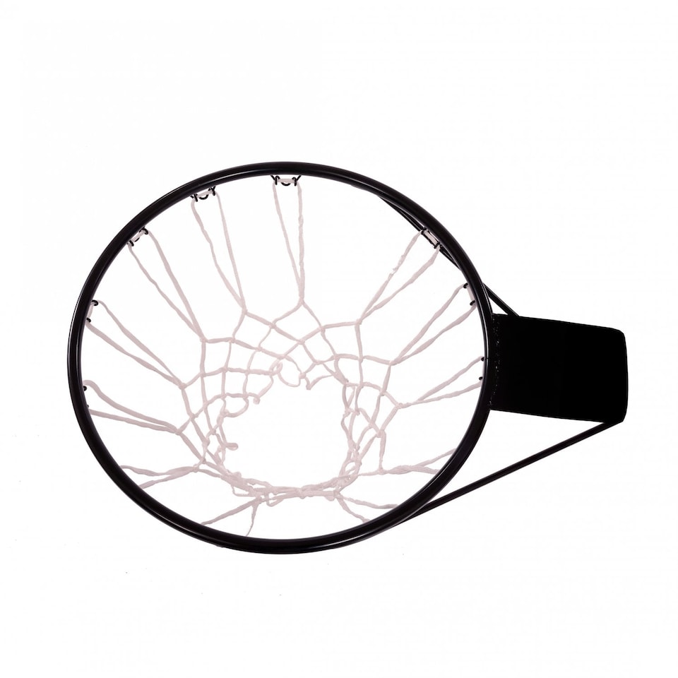 image 1 of Heavy Duty Wall Mounted Full Size Black Basketball Hoop Rim and Net