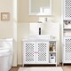 image 5 of SoBuy Under Sink Bathroom Cabinet with 2 Doors & Open Shelf, White, 31.4x12.4x23.8 in, 13.4 kg - BZR210-W