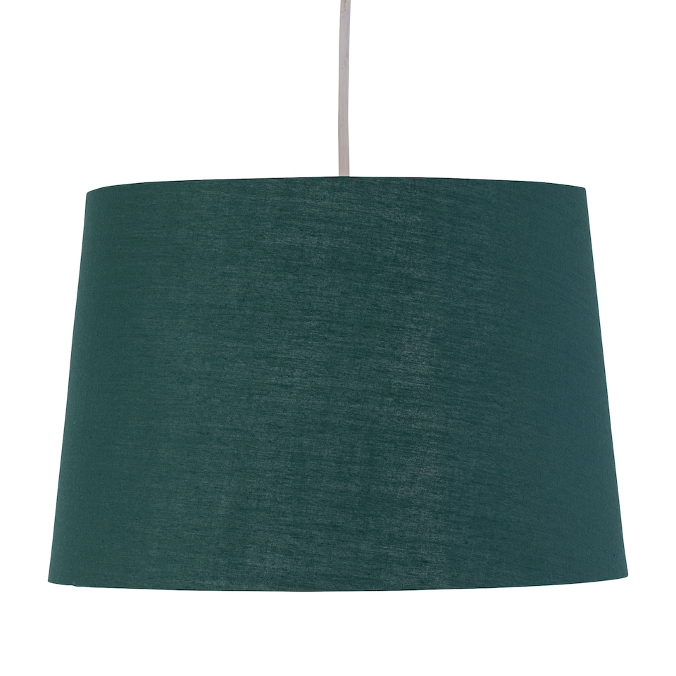 image 1 of Set of 2 Zoey - Dark Green with Gold Easy Fit Pendant or Lamp Shades | Green | Dark green cotton with gold inner detail | 2