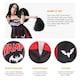 image 2 of Vampire Cheerleader Costume - Facepaint and Pom Poms | Black | XL