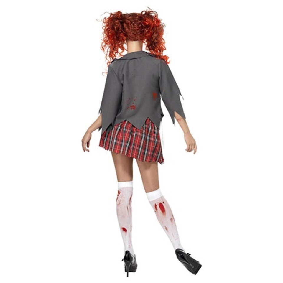 image 1 of High School Horror Zombie Schoolgirl Fancy Dress Costume Ladies Medium - UK 12-14 | Multi | 12