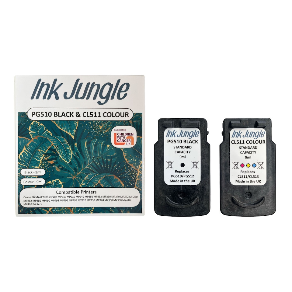 image 1 of Canon PG510 Black & CL511 Colour Refilled Ink Cartridge - Replaces Canon PG510 & CL511 Colour