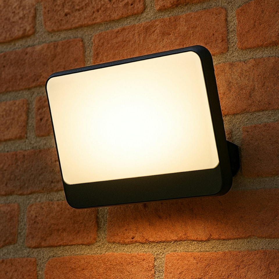 image 1 of CGC PARRY 50W LED Floodlight Black Body with Full Front White Opal Diffuser 4500lm 4000k Black