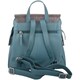 image 5 of Smooth Genuine Leather Backback Rucksack with Snakeskin Effect Flap Panel Red | Cranberry