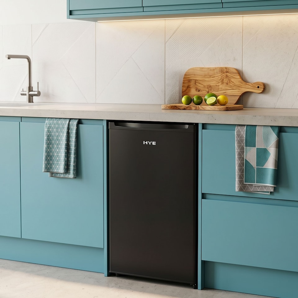 image 1 of HYE Under Counter Freezer 60 Litre Freestanding 48cm Reversible Door - Black - RF01UCFR60B01