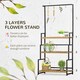 image 4 of Outsunny 3 Tiered Plant Stand Rack with Hanging Hooks for Indoor Outdoor