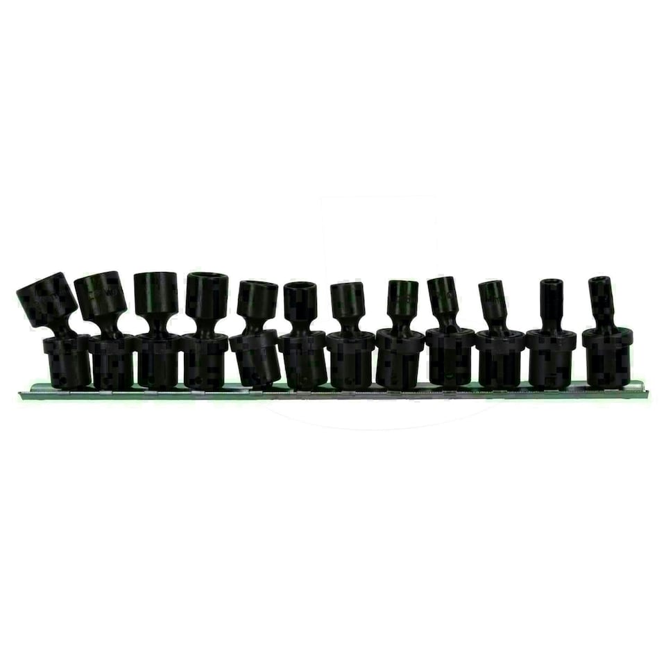 image 1 of Swivel Wobble Metric Shallow Impact Sockets 1/4in Drive 5 - 15mm 12pc 6 Sided
