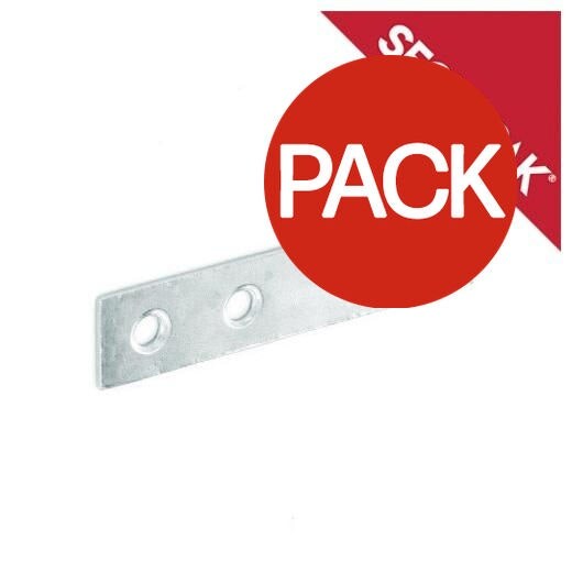 Securpak Zinc Plated Mending Plate (Pack of 2) - Silver - 100mm
