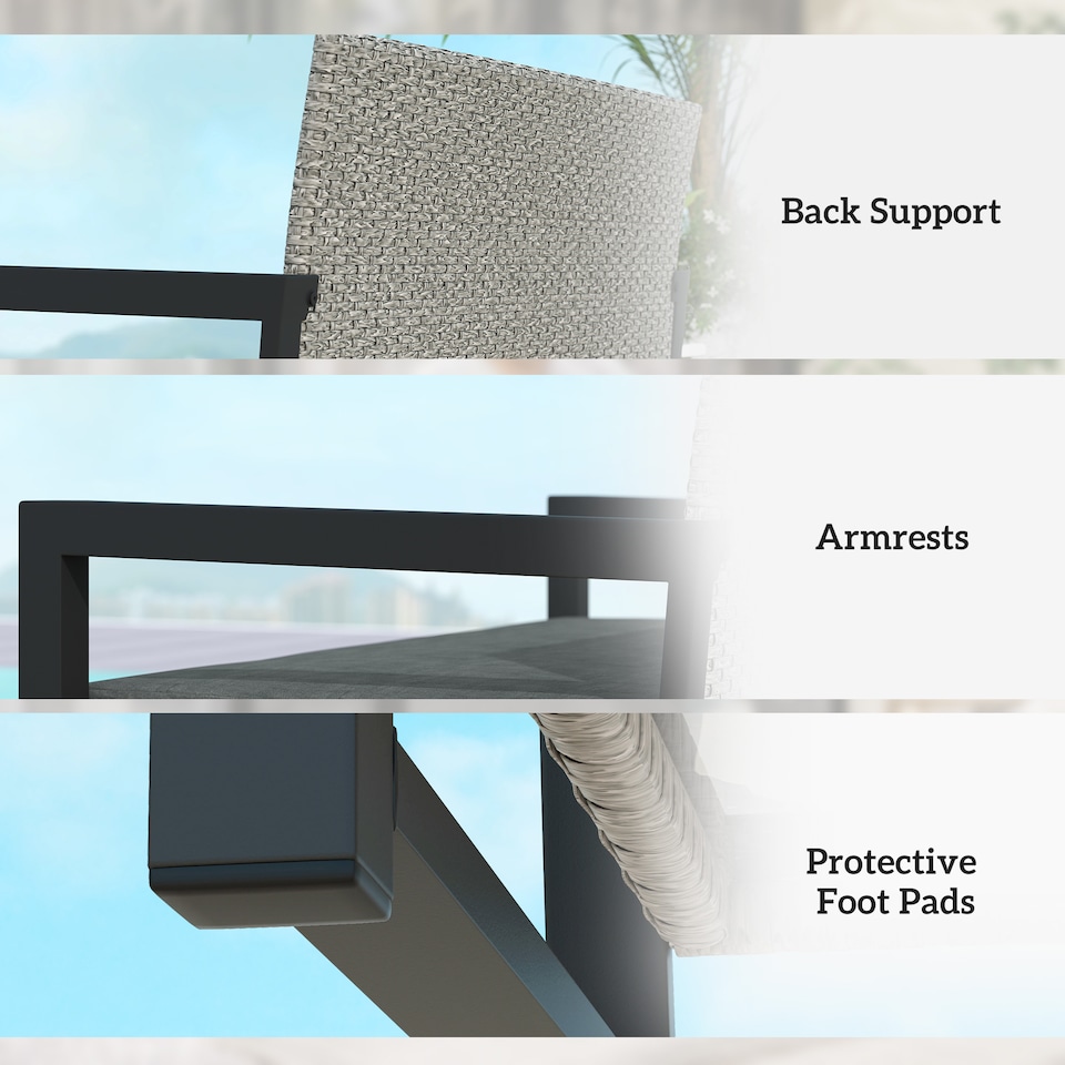 image 1 of Outsunny 151.5 L Garden Storage Bench with Inner Bag, 2 Seater PE Rattan Outdoor Garden Bench with Storage, Cushion, Wicker Outdoor Loveseat for Patio, Grey | Grey | One Size