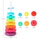 image 5 of Rainbow Stacking Tower Toy - Spiral Gear Activity Tower with Rotating Base for Toddlers