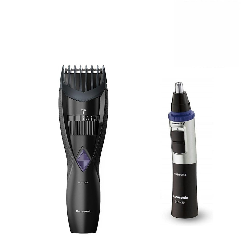 image 1 of Panasonic ER-GB37 + ER-GN30 Black Beard & Facial Hair Trimmer Set