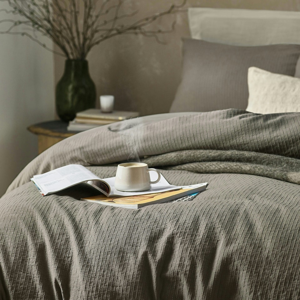 image 1 of Yard Malton Stripe 100% Cotton Mole Duvet Cover Set, King Multi | King
