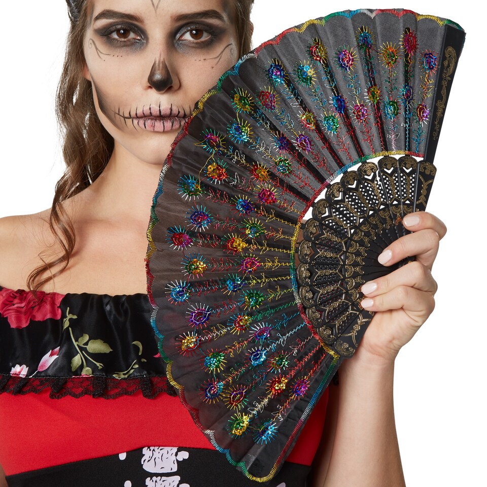 image 1 of Spooky Senorita - Halloween fancy dress costume for women | Red | black/red | 1