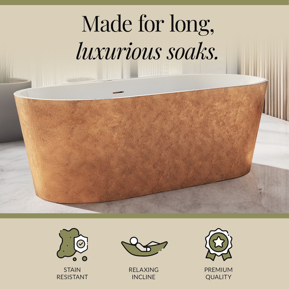 image 1 of Balterley Luxury Modern Freestanding Oval Bath | Copper | Copper