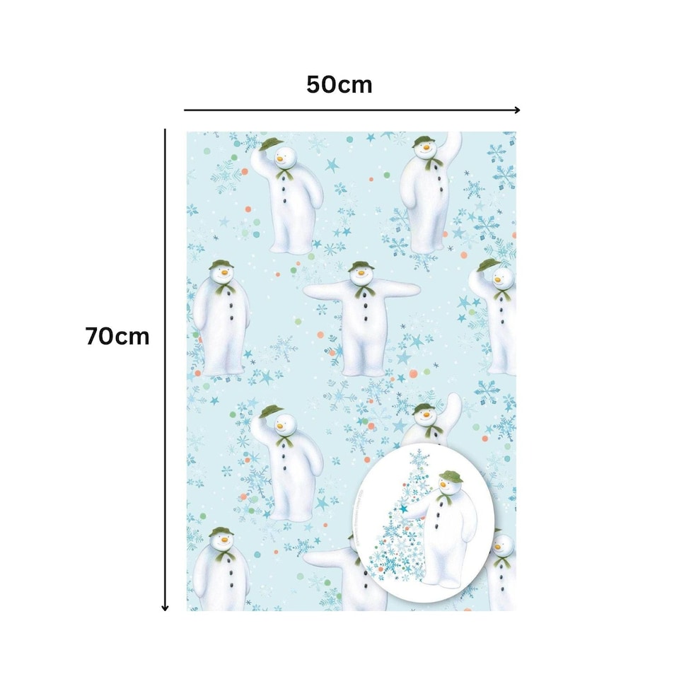 image 1 of The Snowman Christmas 2 Sheets & 2 Tags Gift Wrap