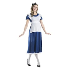 Alice In Wonderland Long Length Costume Set - Blue/White - XXL XS