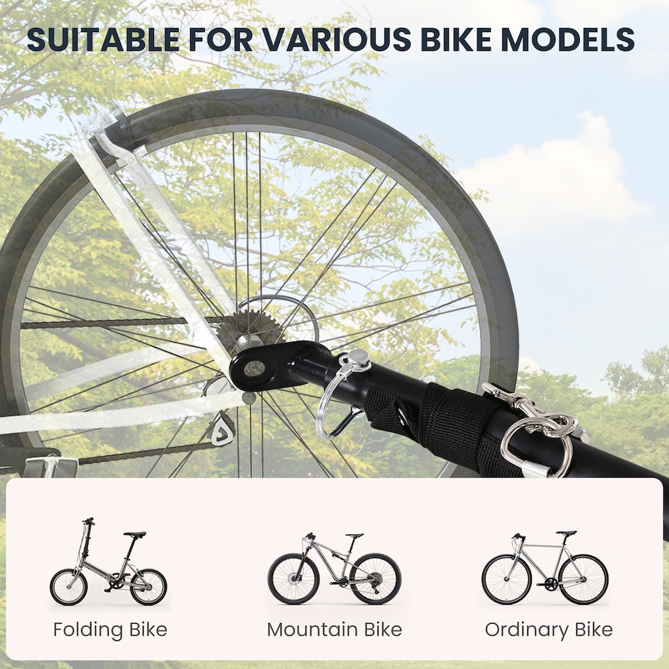 image 1 of HOMCOM Bicycle Cargo Trailer for Shop Luggage Storage Utility w/ Hitch